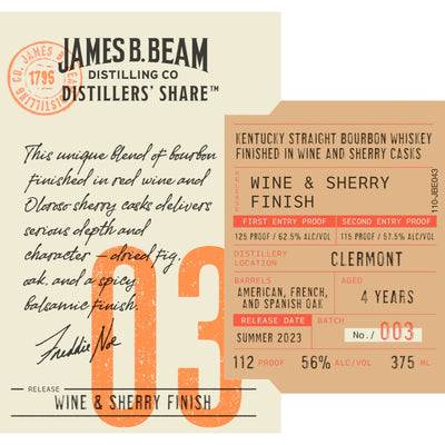 James B. Beam Distillers’ Share 03 Wine & Sherry Finish Straight Bourbon - Goro's Liquor