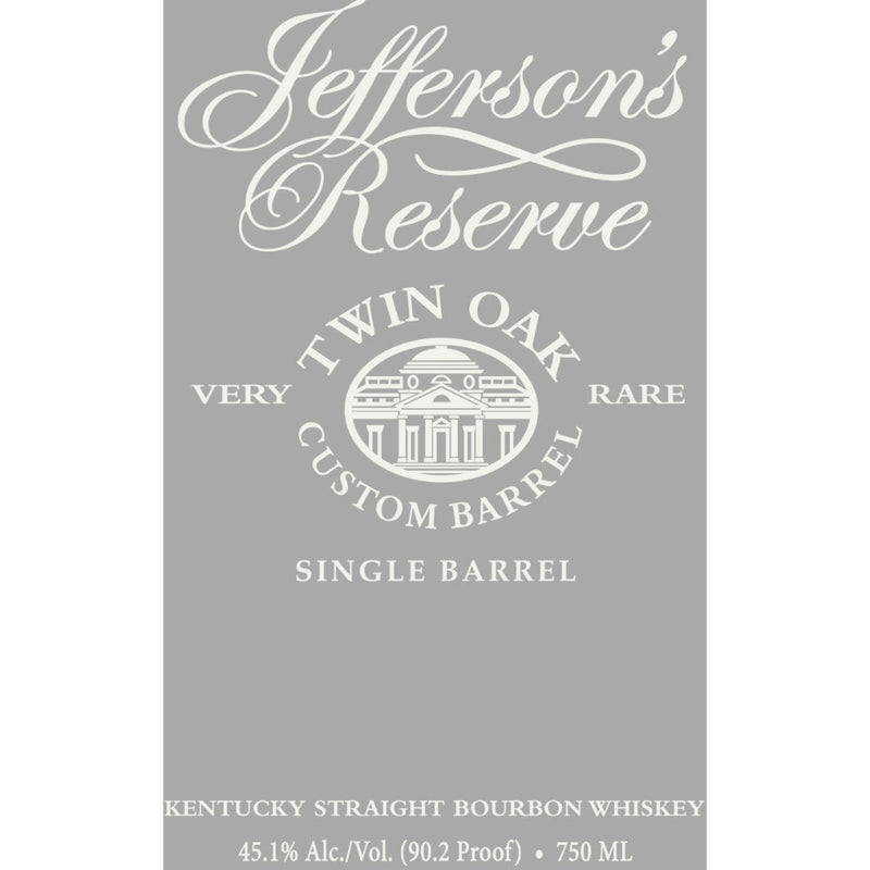 Jefferson’s Reserve Single Barrel Twin Oak Custom Barrel Bourbon - Goro&