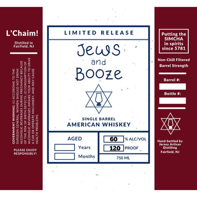 Jews and Booze Single Barrel American Whiskey - Goro's Liquor
