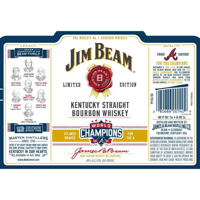 Jim Beam Atlanta Braves 2021 World Champions - Goro&