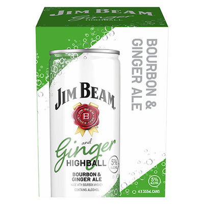 Jim Beam Ginger Highball Bourbon & Ginger Ale 4pk - Goro's Liquor