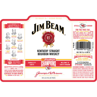 Jim Beam Kansas City Chiefs 6x Division Champions Edition - Goro's Liquor