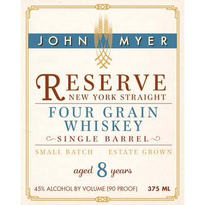 John Myer Reserve New York Straight Four Grain Whiskey - Goro's Liquor