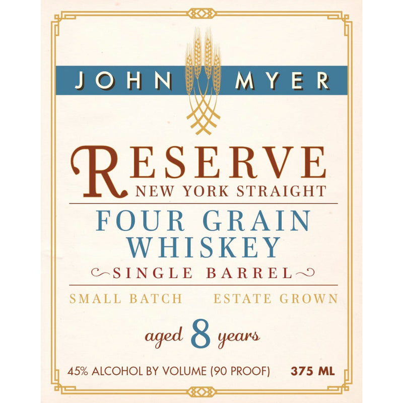 John Myer Reserve New York Straight Four Grain Whiskey - Goro&
