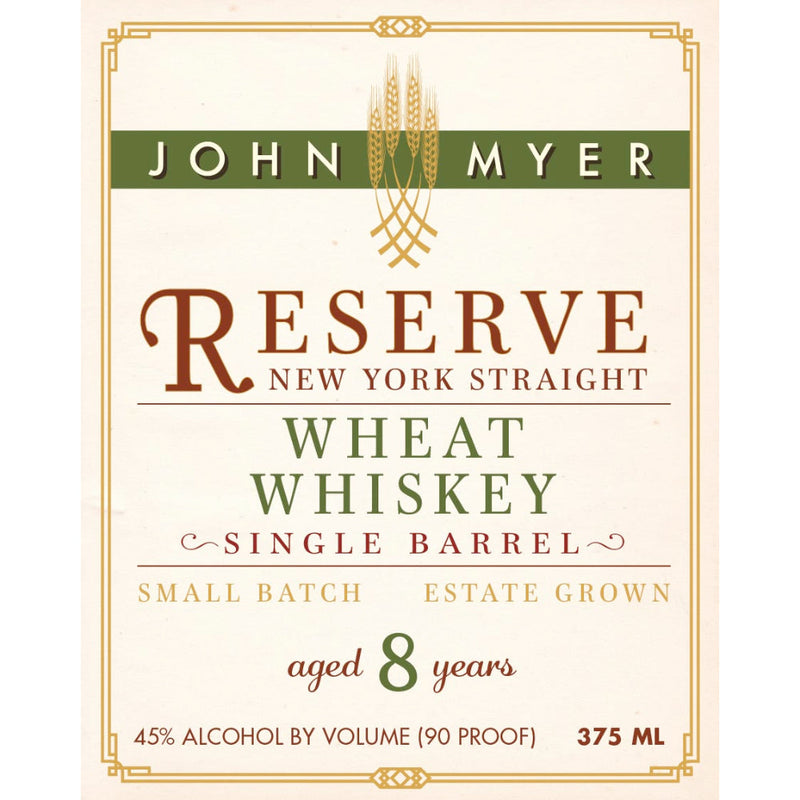 John Myer Reserve New York Straight Wheat Whiskey - Goro&