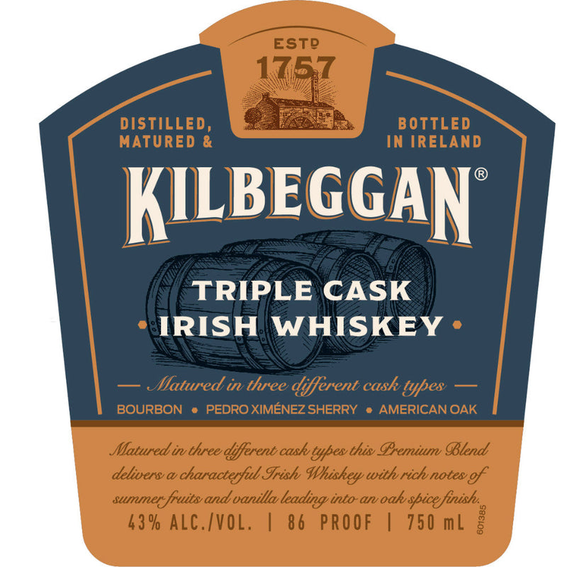 Kilbeggan Triple Cask Irish Whiskey - Goro&