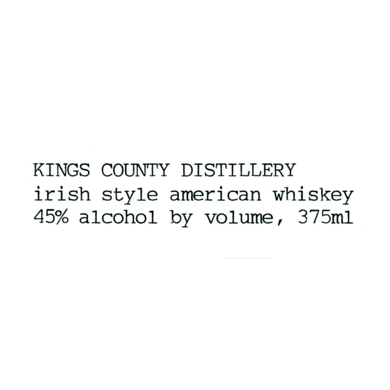 Kings County Irish style American whiskey 375mL - Goro&