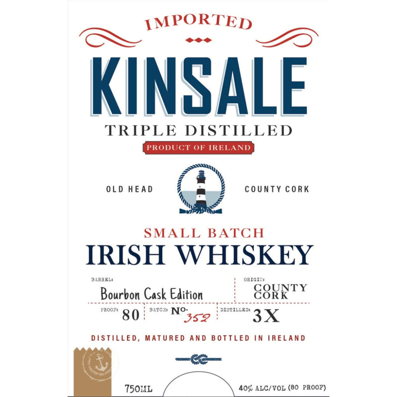 Kinsale Bourbon Cask Irish Whiskey - Goro&