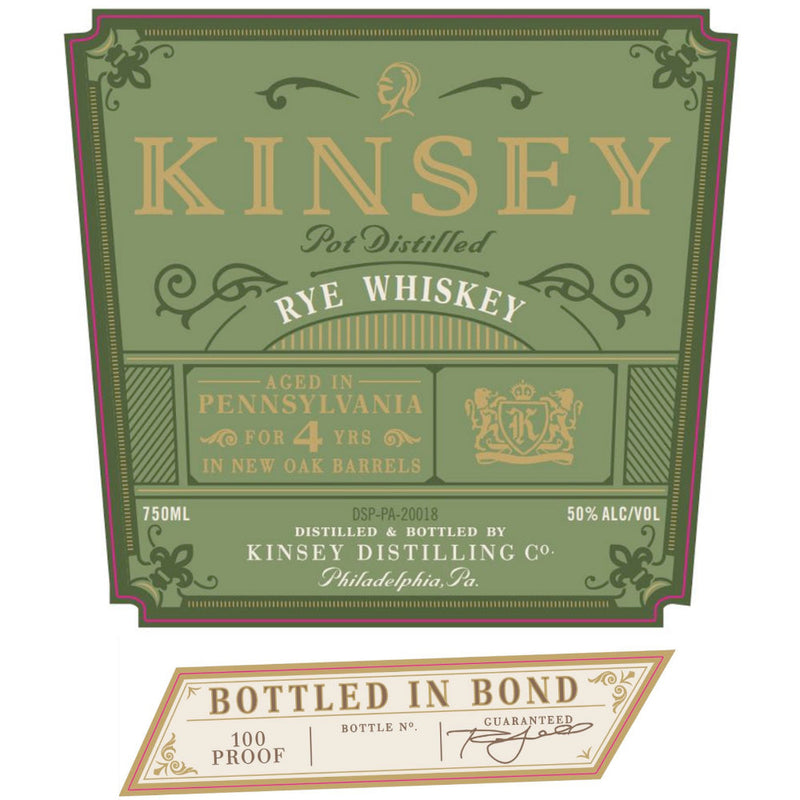 Kinsey 4 Year Old Bottled in Bond Rye Whiskey - Goro&