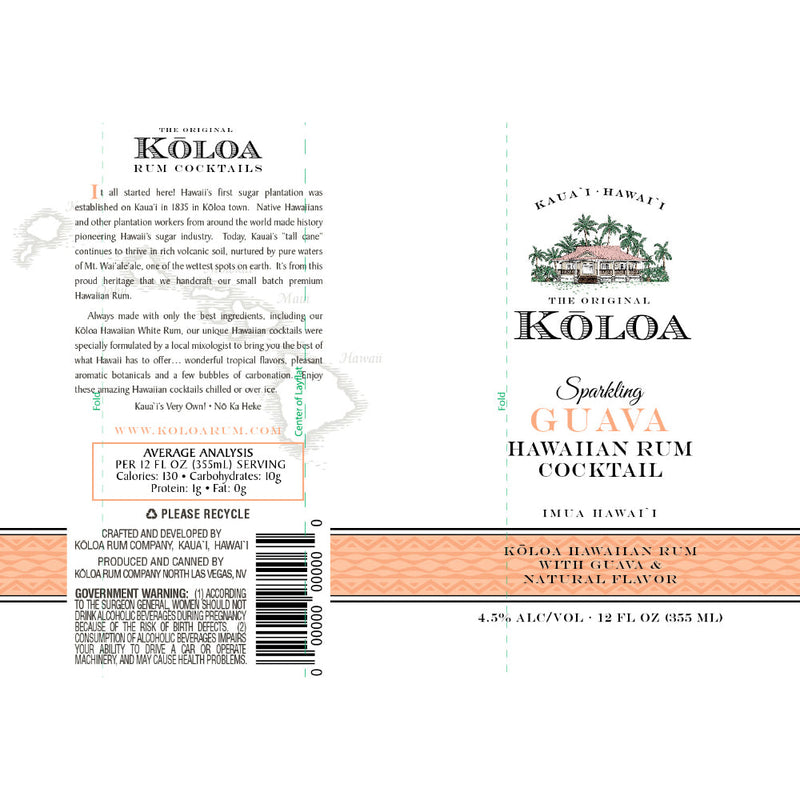 Kōloa Sparkling Guava Hawaiian Rum Cocktail 4pk - Goro&