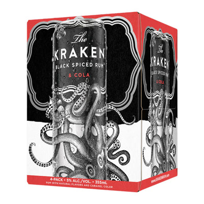 Kraken Black Spiced Rum & Cola Cocktail 4PK - Goro's Liquor