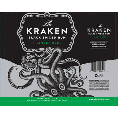 Kraken Black Spiced Rum & Ginger Beer Cocktail 4PK - Goro's Liquor