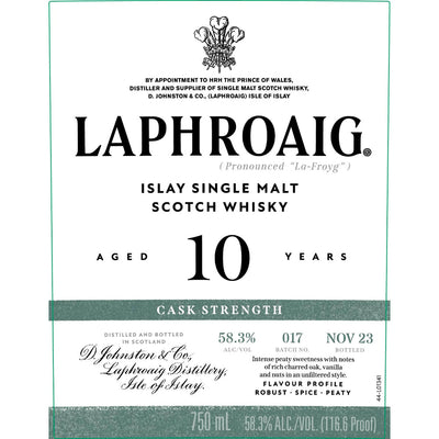 Laphroaig 10 Year Old Cask Strength Batch 017 Scotch Laphroaig   