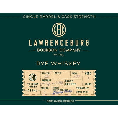 Lawrenceburg Bourbon Company One Cask Series Rye Whiskey - Goro's Liquor