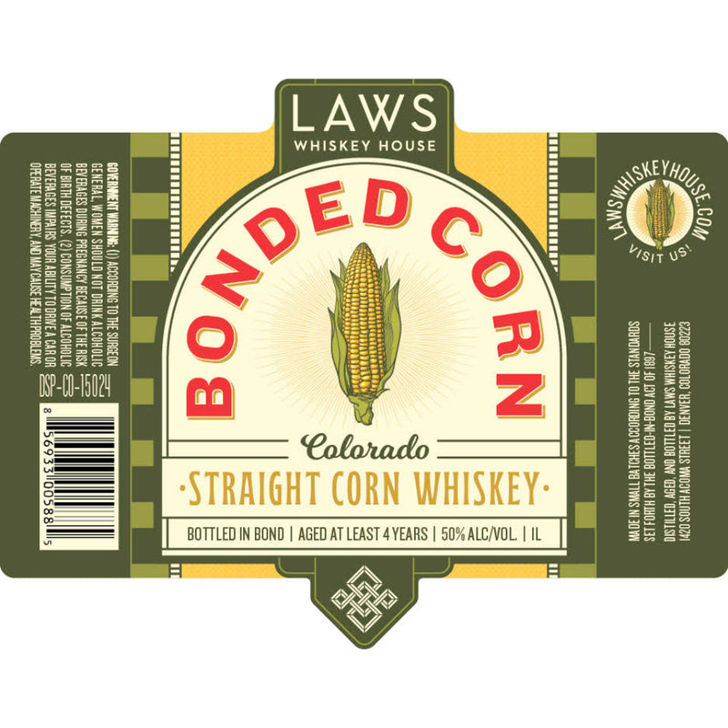 Laws Bonded Corn Straight Corn Whiskey 1L - Goro&