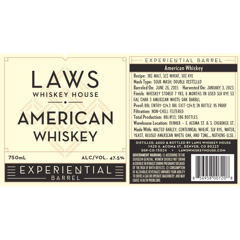 Laws Experiential Barrel American Whiskey - Goro&