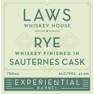 Laws Experiential Barrel Rye Finished in Sauternes Cask - Goro's Liquor