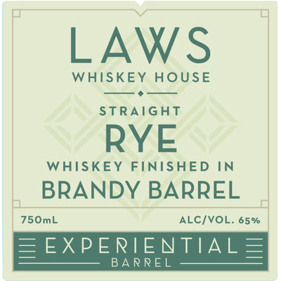 Laws Experiential Barrel Straight Rye Finished in a Brandy Barrel - Goro's Liquor