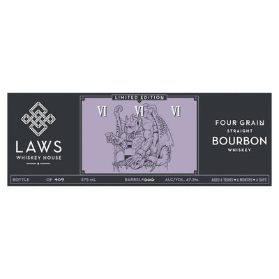 Laws VI VI VI Four Grain Straight Bourbon Whiskey Limited Edition 375ml - Goro's Liquor