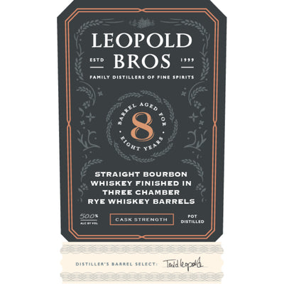 Leopold Bros. Bourbon Finished in Three Chambers Rye Barrels Bourbon Leopold Bros   