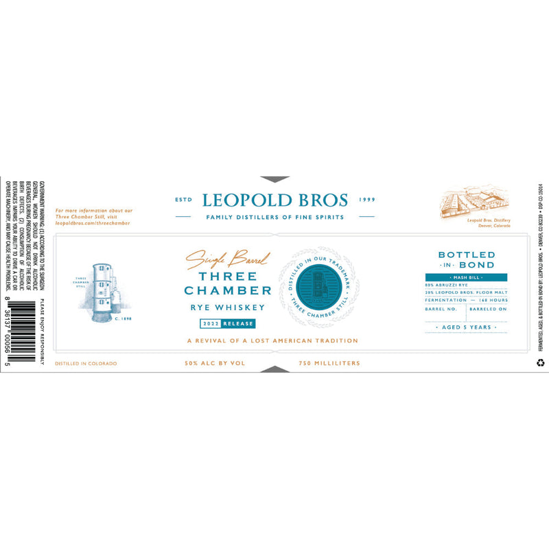 Leopold Bros Three Chamber Rye 2022 Release - Goro&
