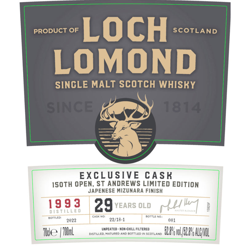 Loch Lomond The 150th Open Mizunara Exclusive Cask 29 Year Old - Goro&