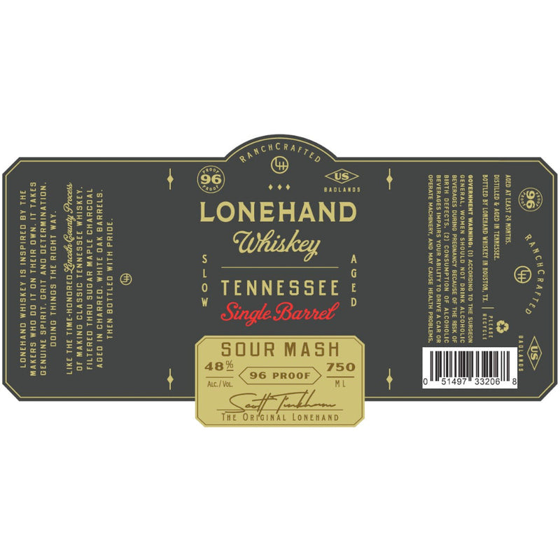 Lonehand Single Barrel Sour Mash Whiskey - Goro&