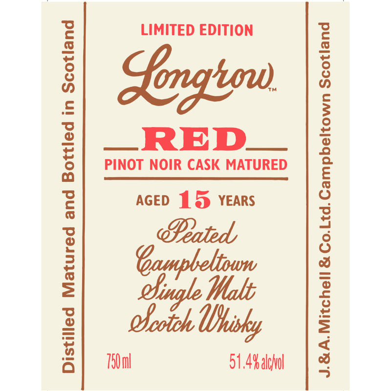 Longrow Red 15 Year Old Pinot Noir Cask Matured Scotch - Goro&