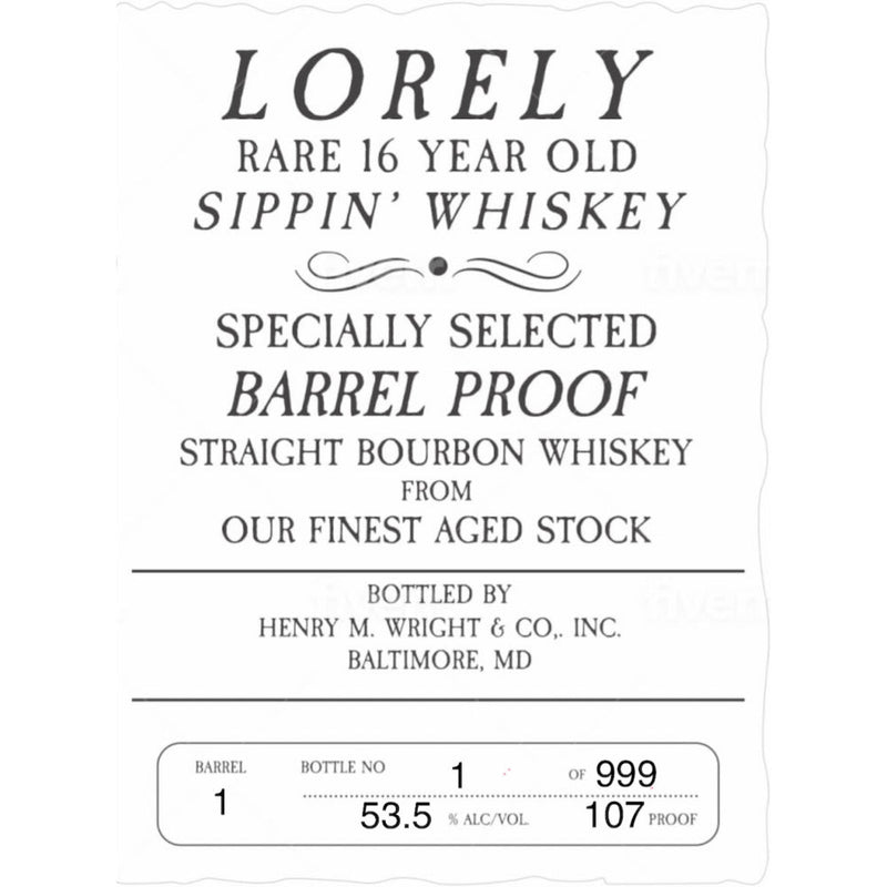 Lorely Rare 16 Year Old Sippin’ Whiskey Straight Bourbon - Goro&