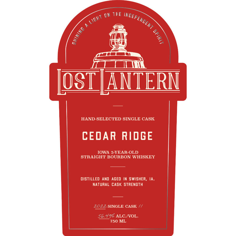 Lost Lantern Cedar Ridge 5 Year Old Iowa Straight Bourbon - Goro&