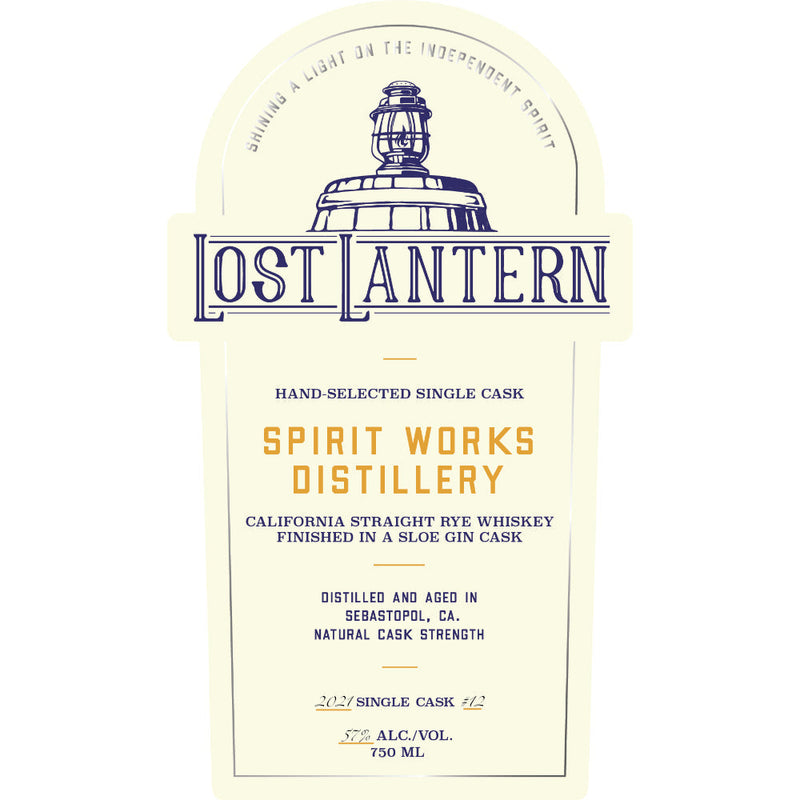 Lost Lantern Spirit Works Sloe Gin Cask Finished Straight Rye - Goro&