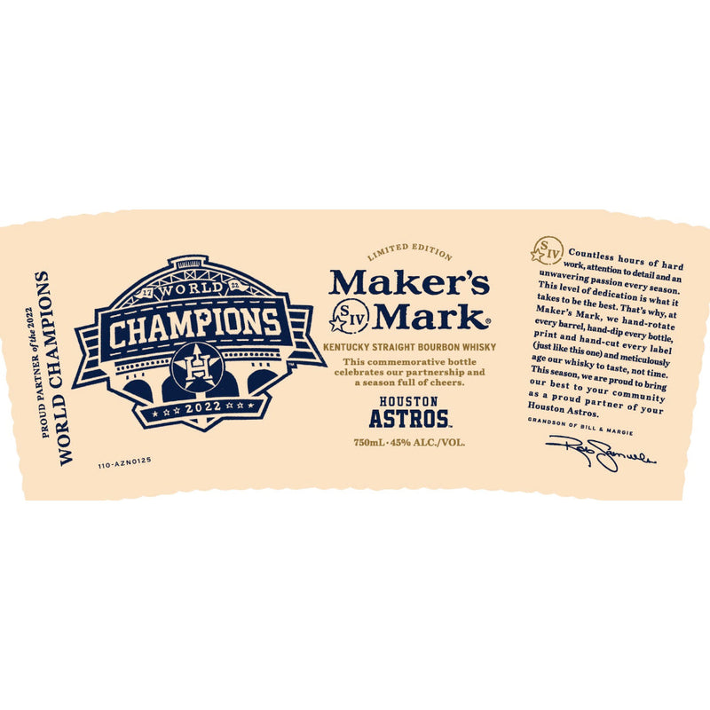 Maker’s Mark Houston Astros World Champions 2022 - Goro&