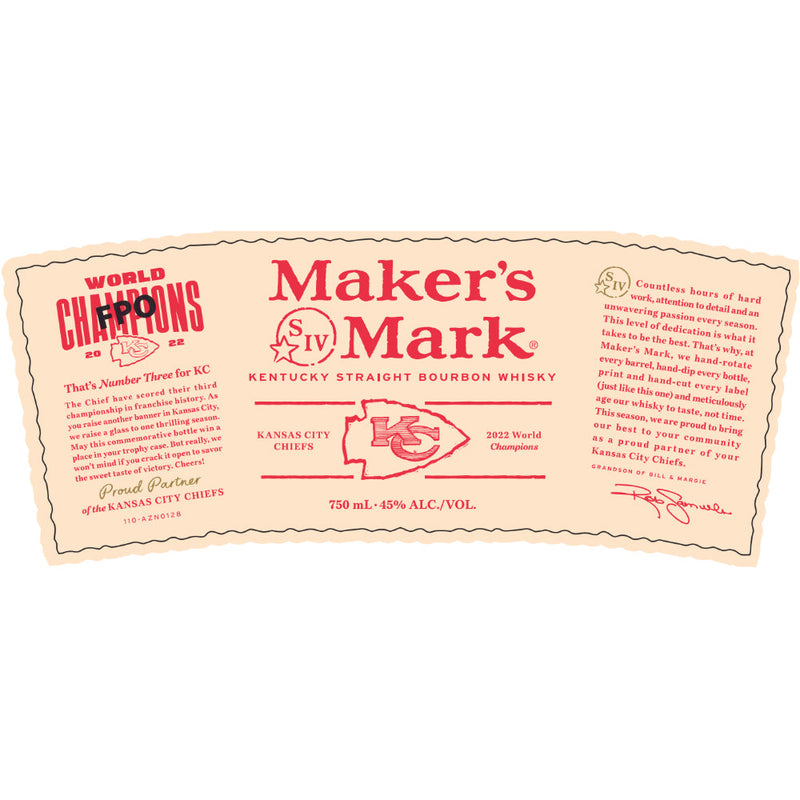 Maker’s Mark Kansas City Chiefs Straight Bourbon - Goro&