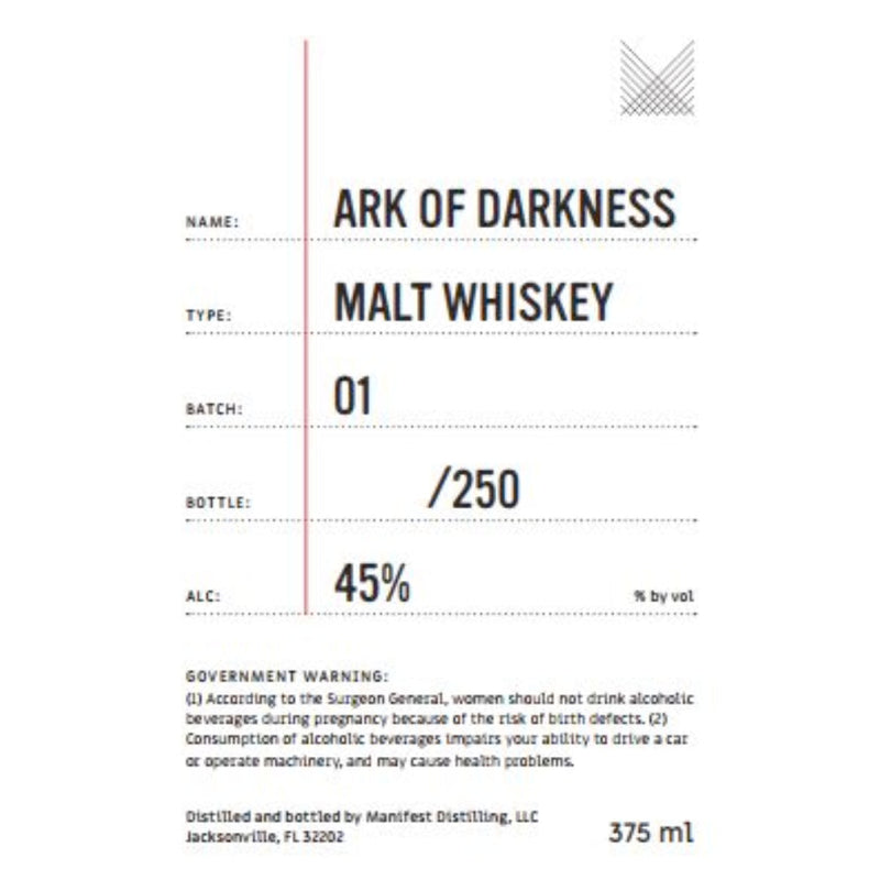 Manifest Distilling Ark of Darkness Malt Whiskey - Goro&