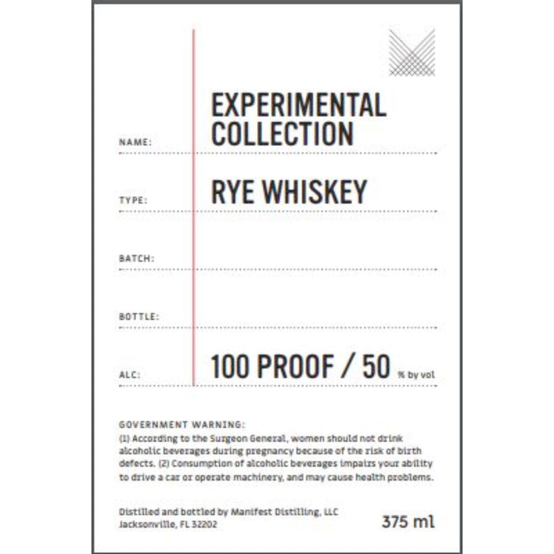 Manifest Distilling Experimental Collection Rye Whiskey - Goro&