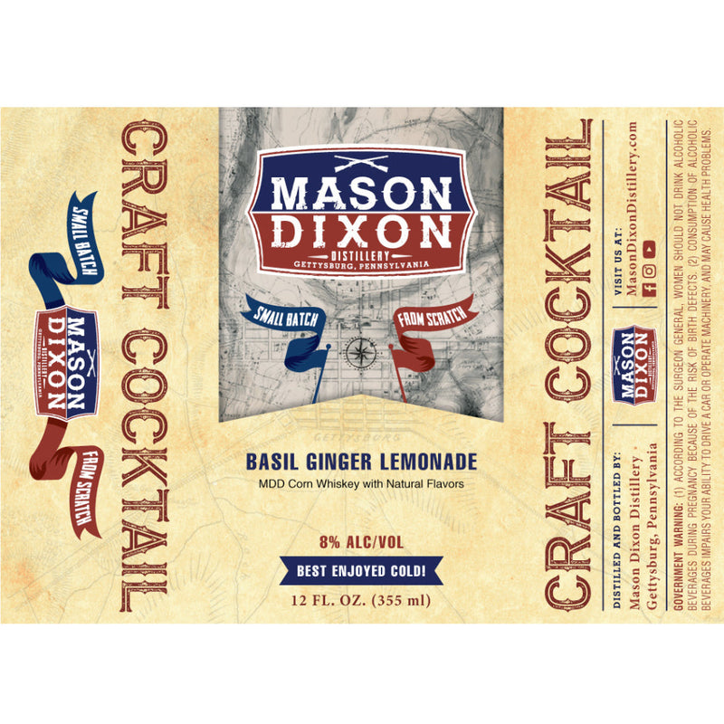 Mason Dixon Basil Ginger Lemonade Craft Cocktail - Goro&