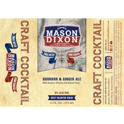 Mason Dixon Bourbon & Ginger Ale Craft Cocktail - Goro's Liquor