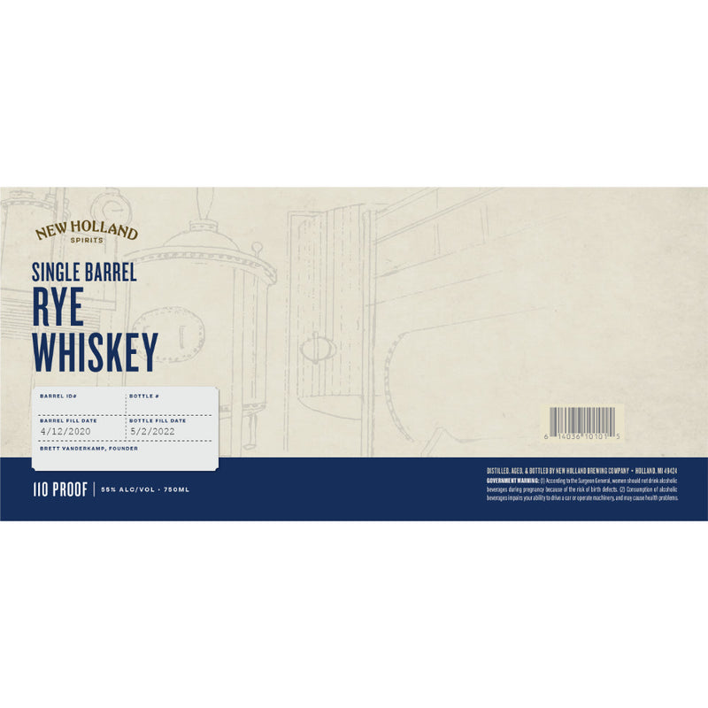 New Holland Single Barrel Rye Whiskey - Goro&