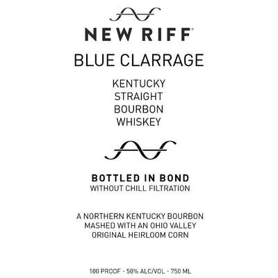 New Riff Blue Clarrage Bottled in Bond Kentucky Straight Bourbon - Goro's Liquor