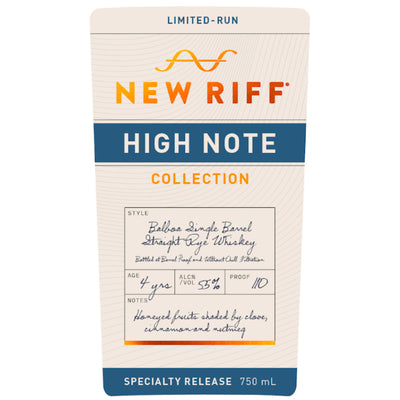 New Riff High Note Collection Single Barrel Balboa Straight Rye - Goro's Liquor