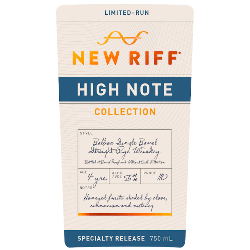 New Riff High Note Collection Single Barrel Balboa Straight Rye - Goro&
