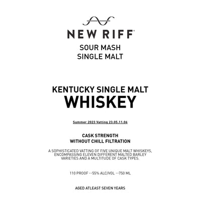 New Riff Sour Mash Kentucky Single Malt Whiskey - Goro's Liquor