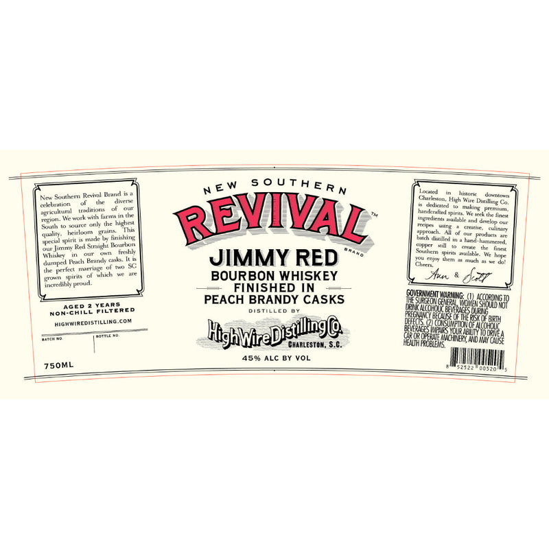 New Southern Revival Jimmy Red Bourbon Finished In Peach Brandy Casks - Goro&