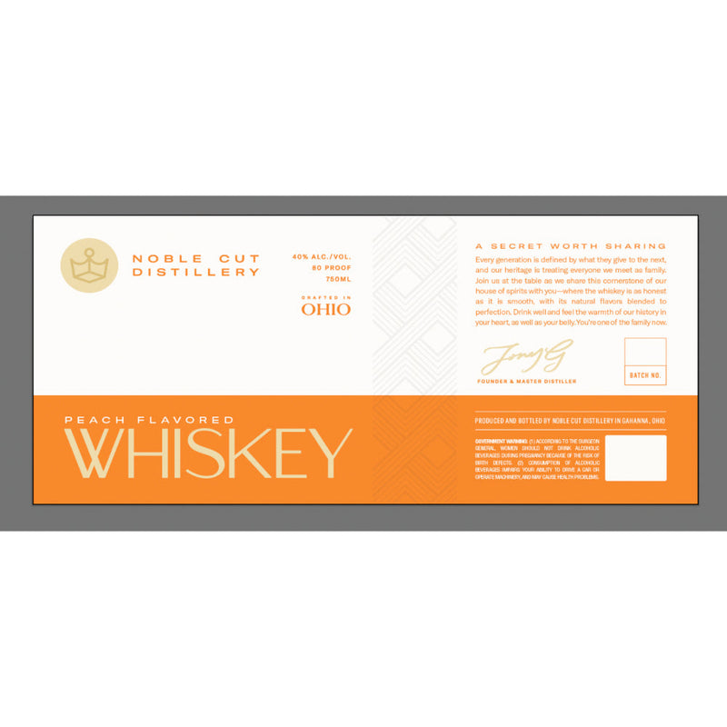 Noble Cut Distillery Peach Flavored Whiskey - Goro&