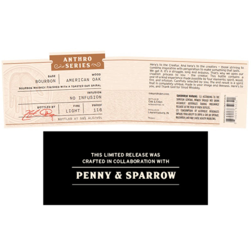 Oak & Eden Anthro Series Penny & Sparrow Bourbon - Goro&