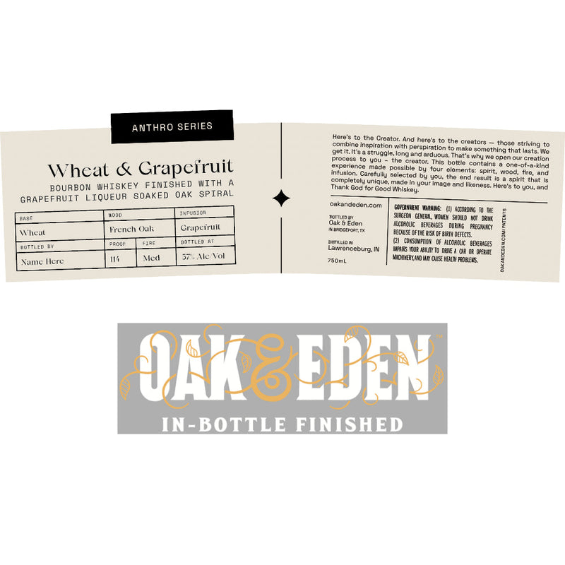 Oak & Eden Anthro Series Wheat & Grapefruit Bourbon - Goro&