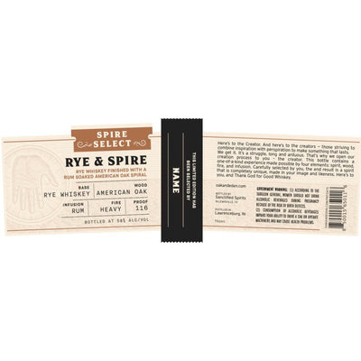 Oak & Eden Rye & Spire Single Barrel - Goro's Liquor