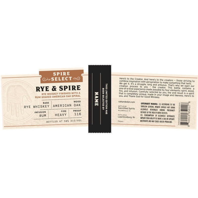 Oak & Eden Rye & Spire Single Barrel - Goro&