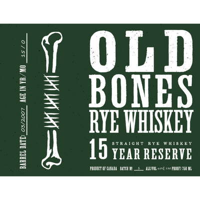 Old Bones 15 Year Reserve Rye Whiskey - Goro's Liquor
