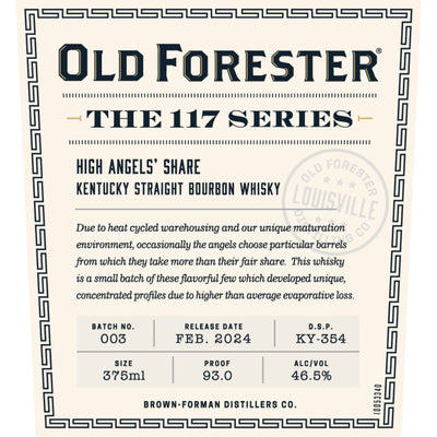 Old Forester 117 Series High Angels’ Share 2024 Release - Goro's Liquor